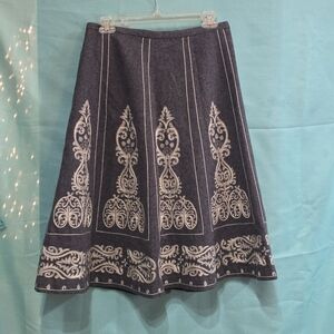 Bodin Wool Blend Women's Embroidered  Design 10R Fully Lined EUC